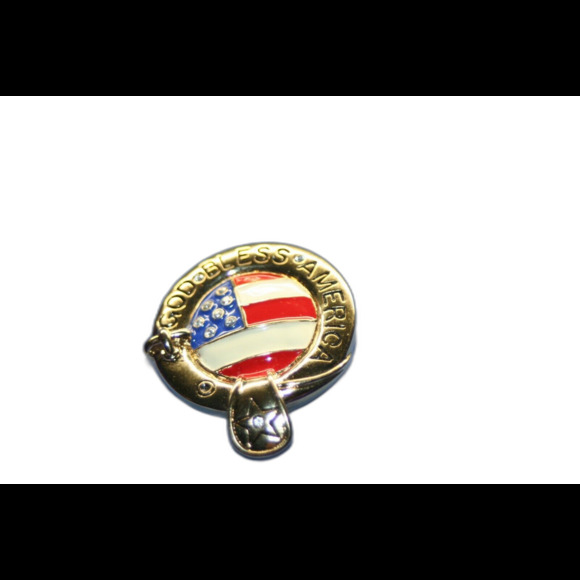 The AMERICAN Badge Pin Pinback Lilia E Design - Picture 2 of 5